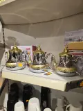 Théière Marocaine de Luxe – Inox Chromé & Finitions Dorées