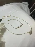 طقم البجعة /swarovski.(سلسلة + سوار+الكيس والعلبة مجانا💙)🦢 [موديل 3]