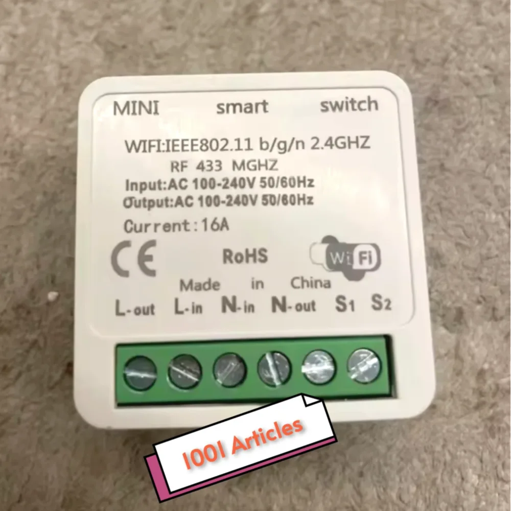 Tuya Smart Mini Switch Double, RF 433