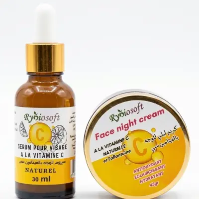 كريم ليلي للوجه بالفيتامين سي (vitamine c) مع سيروم بالفيتامين سي (فيتامين سي)