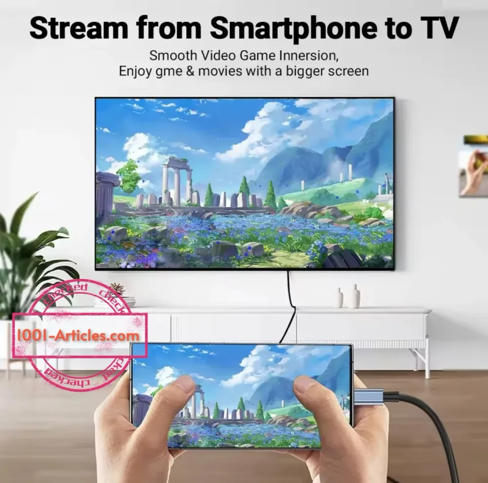 Adaptateur Type C vers HDMI 8k @ 60Hz 4K @ 120Hz, câble HDTV convertisseur TV.