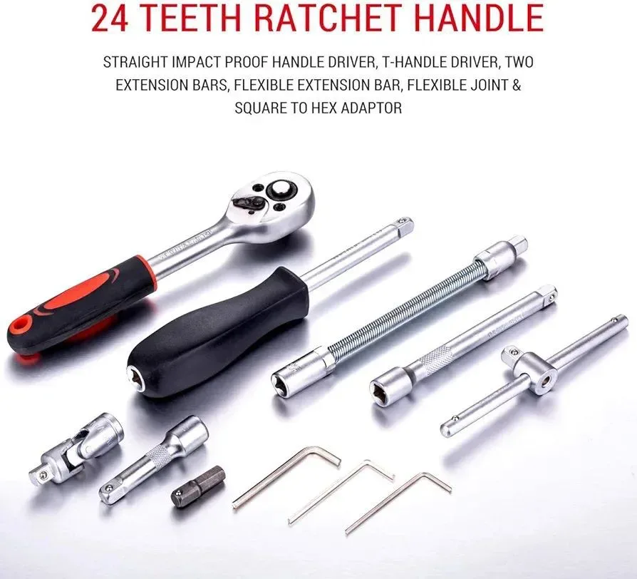 Professional Socket Wrench Set (53-Piece) (مجموعة مفتاح ربط محترفة 53 قطعة)