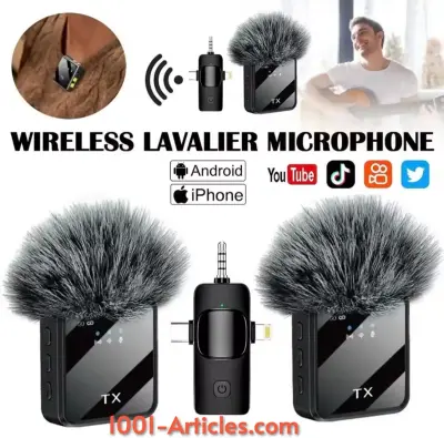 Microphone Lavalier Sans Fil, Micro-cravate, réduction de bruit.