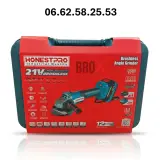 Meuleuse d’angle sans-fil brushless 21v HONESTPRO YAE6115