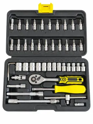 Caisse à outils 46 PCS 1/4” – Jeu de douilles et embouts