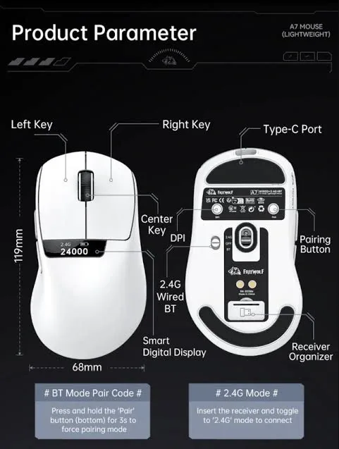 FREEWOLF A7 WHITE PINK