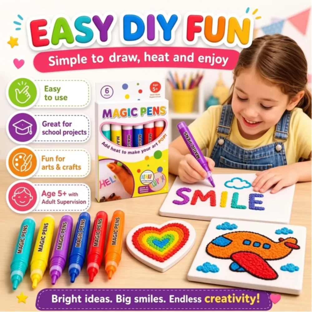 يولّي ولدك فنان صغير مع Popcorn Pens! 🌈✨