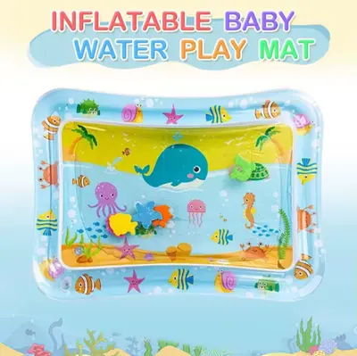 Tapis d'Éveil Aquatique Gonflable pour Bébé – Centre d'Activités "Tummy Time" pour Stimulation Sensorielle et Motricité