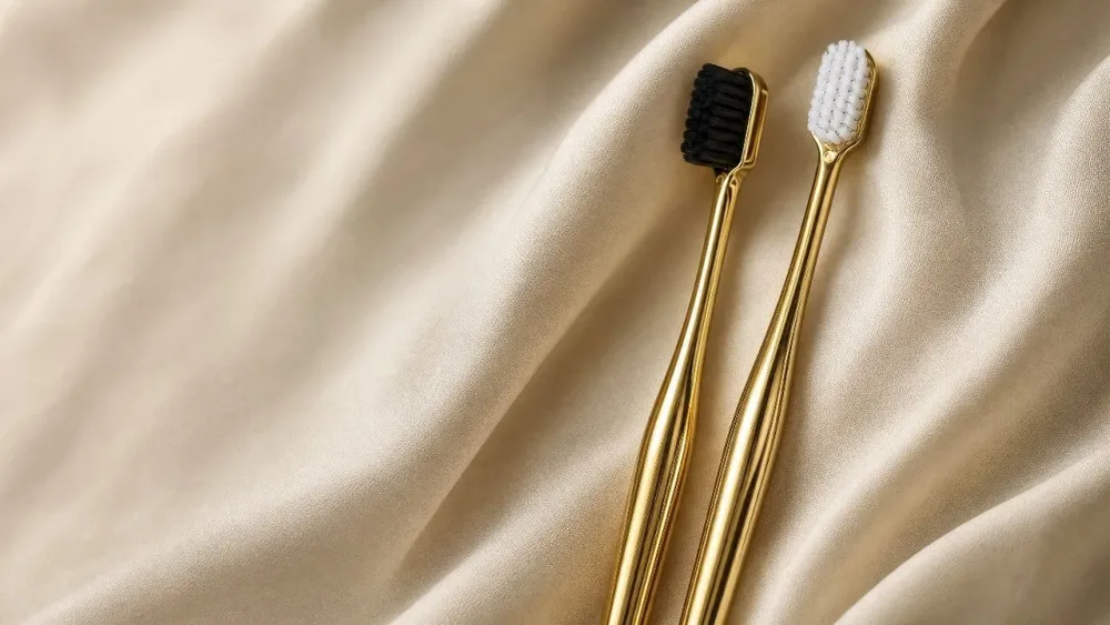 Brosse à Dents Luxe – Manche Doré Premium ✨