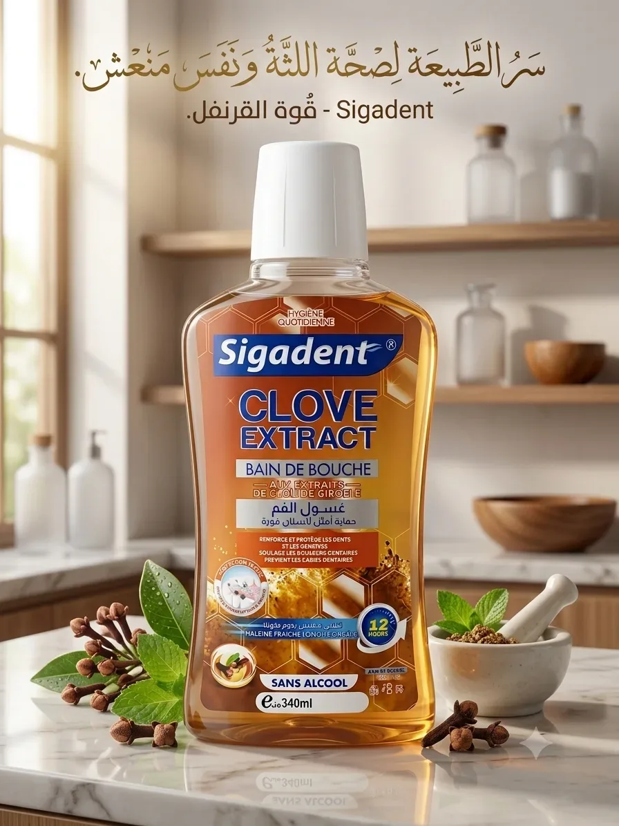 Sigadent Clove Extract (غسول الفم بخلاصة القرنفل).