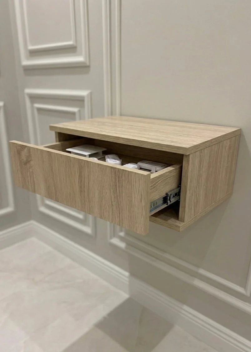 Table de nuit murale بفتحة عملية بالاسفل