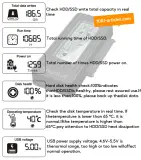 Adaptateur USB-SATA, USB 3.2, LCD, pour Disque Dur SSD et HDD 2.5 pouces.