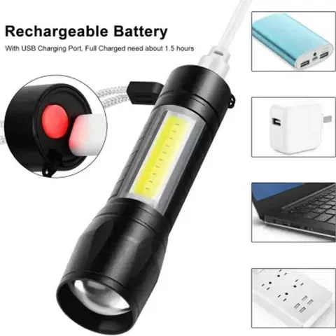 تورش LED قابل للشحن 15W+COB