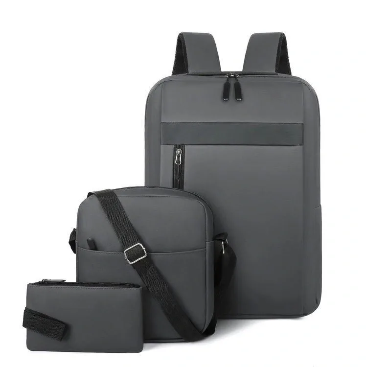 Ensemble 3 PCS sac a dos Élégant et Imperméable pour Homme Avec Port USB Grenat Mat-02 - طقم حقائب رجالية أنيقة 3 في 1 مع منفذ شحن