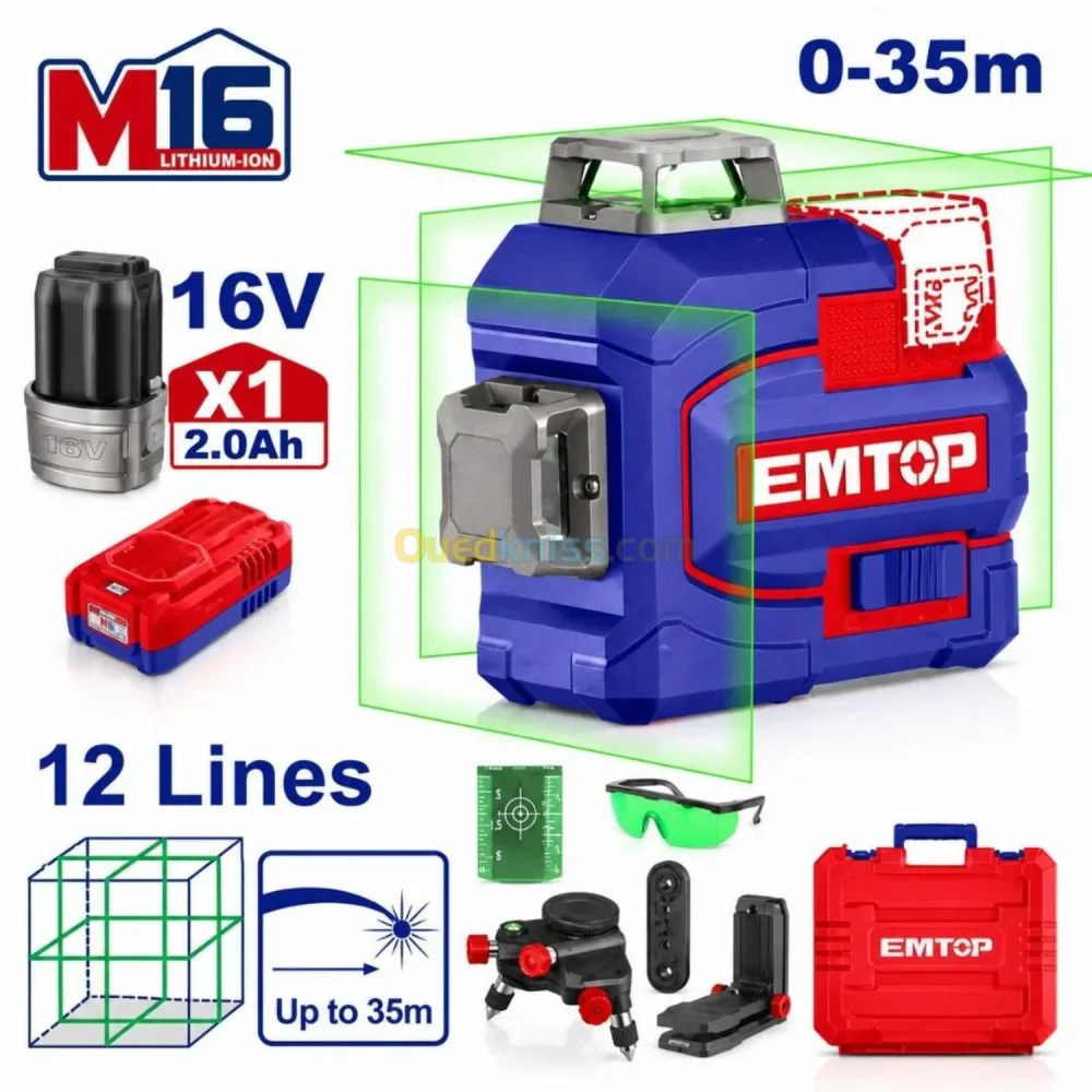 Niveau laser 3D Sans Fil EMTOP