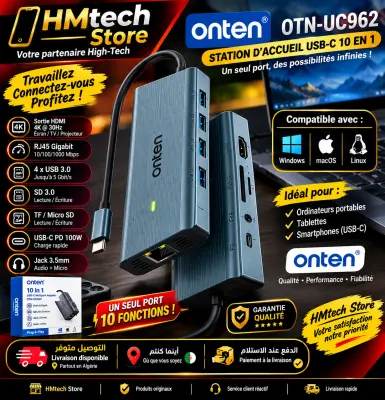 ADAPTATEUR USB-C 10-en-1 ONTEN OTN-UC962
