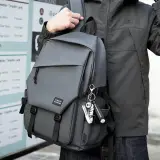 Sac à dos Tendance Pour Hommes en tissu Imperméable léger et respirant grande capacité SACHM08GR - حقيبة ظهر لحفظ الكمبيوتر المحمول والأعمال بتصميم عصري ومريح