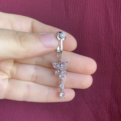 1 Butterfly Fake belly piercing