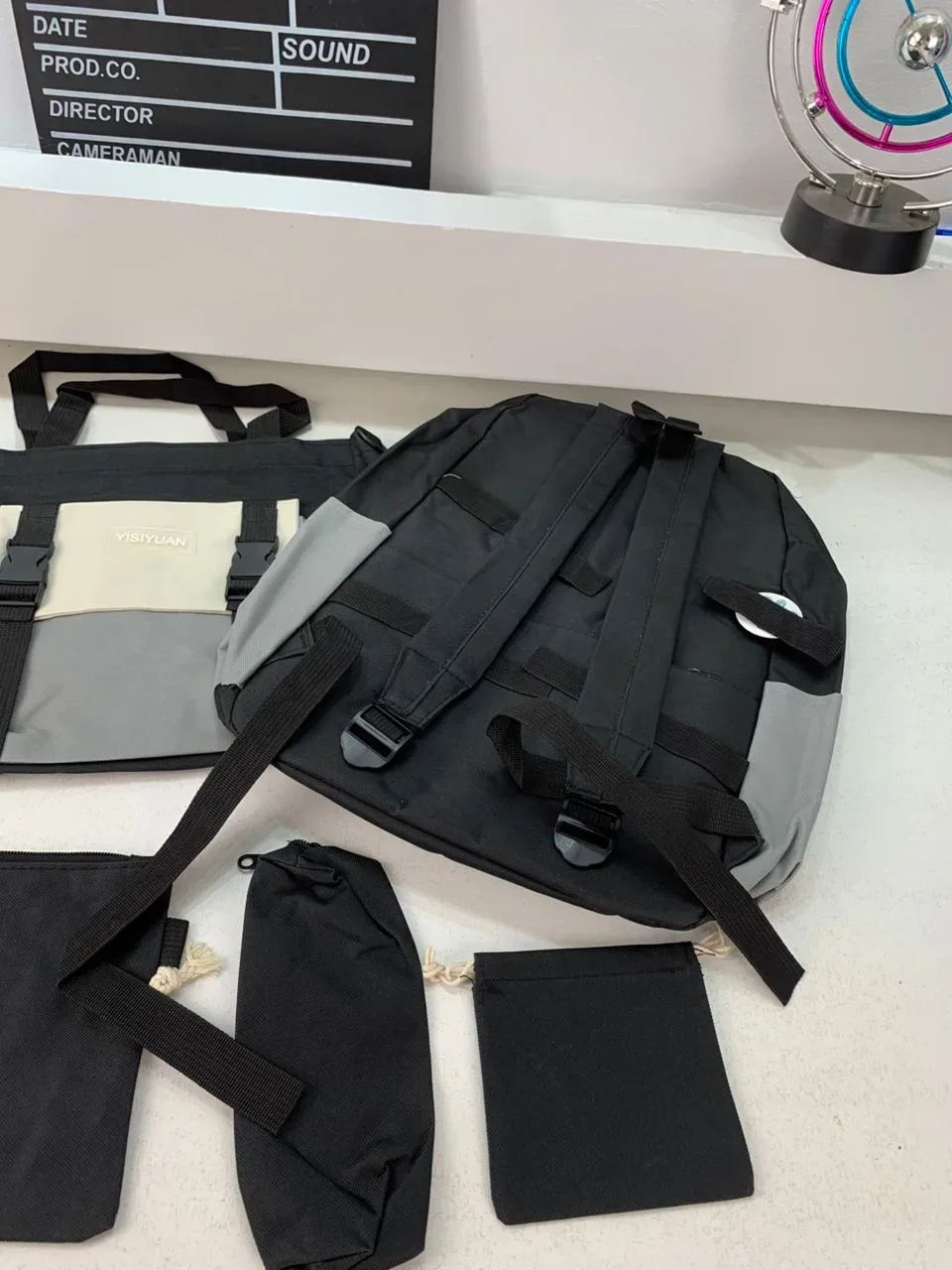 Ensemble de sacs d’école Kawai pour adolescents 5Pcs YISIYUAN Noir – محفظة 5 قطع كاواي أسود