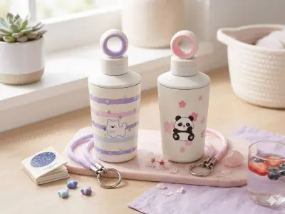 Gourde Kawaii avec Dragonne – Motifs Chien & Panda