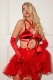 Harnais Valeria Rouge – Ensemble Élégance