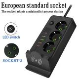 Multiprise 3 SOCKET 2500W avec USB, Type-C et chargement sans fil – مقبس طاقة وشاحن لاسلكي