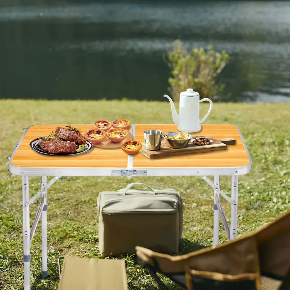 Table de Camping en Aluminium à Hauteur Réglable - طاولة تخييم ألمنيوم قابلة لتعديل الارتفاع