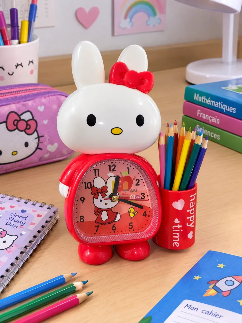 Réveil avec porte stylo pour enfant