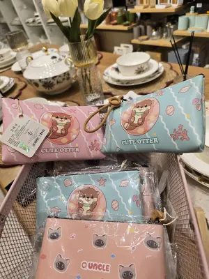 Trousse "Cute Otter" & "Cat Cat Cat" — Pochette zippée