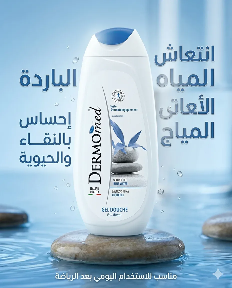Dermomed جال دوش الماء الأزرق 250ml