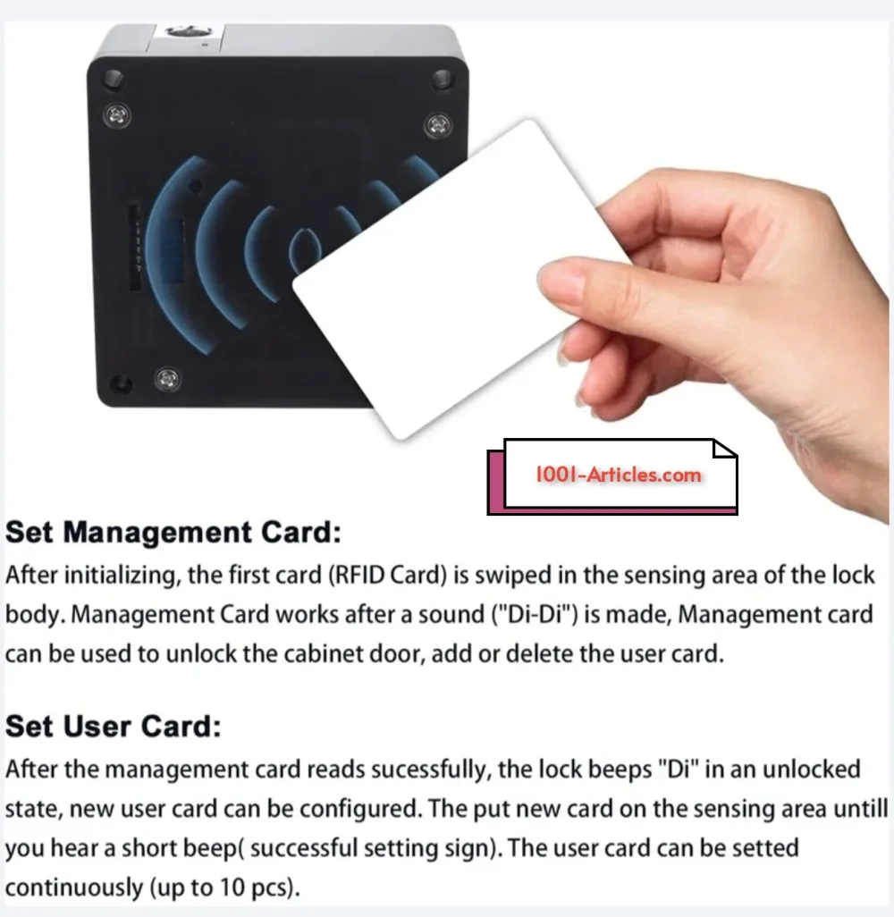 Serrure digitale automatique encastrée - Tag et carte RFID.