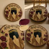 لوحة مرسومة على جذع مقاس 20 - 25 سم حسب الطلب