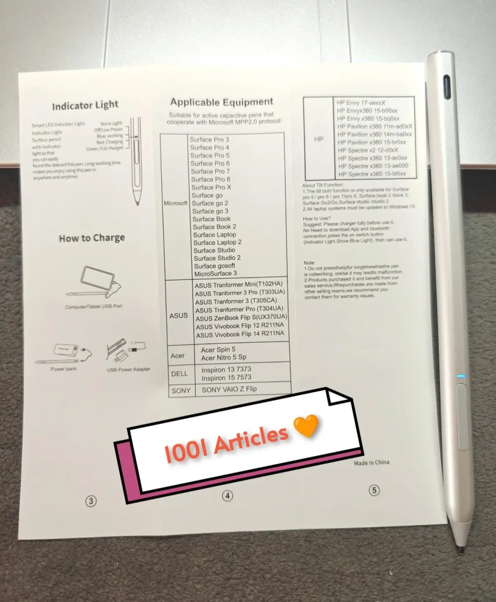 Stylet MPP 2.0 pour Microsoft Surface / Pro