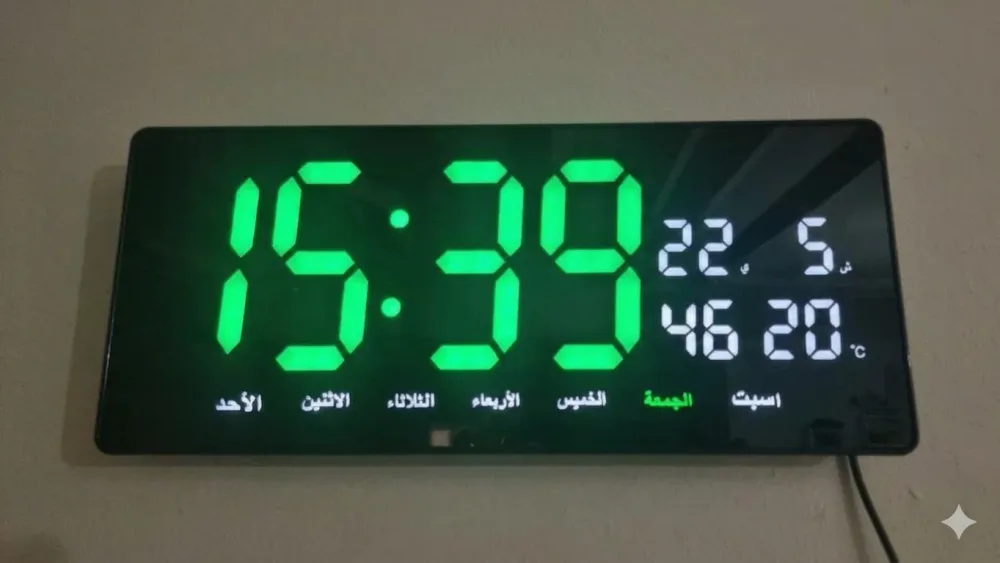 ساعة حائط ليد رقمية عصرية ✨️