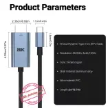 Adaptateur Type C vers HDMI 8k @ 60Hz 4K @ 120Hz, câble HDTV convertisseur TV.