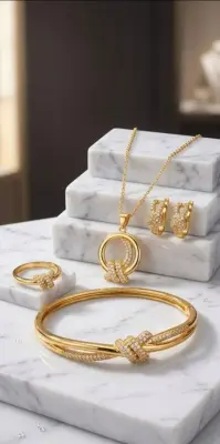 Parure Prestige "Nœud d'Amour" en Acier Inoxydable (4 Pièces)