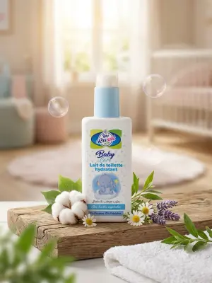 Baby Rissil Med - Lait de toilette hydratant (حليب مرطب للأطفال).