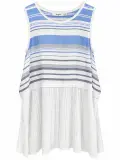Tunique femme Mango rayée bleu et blanc avec empiècement imprimé – Taille M