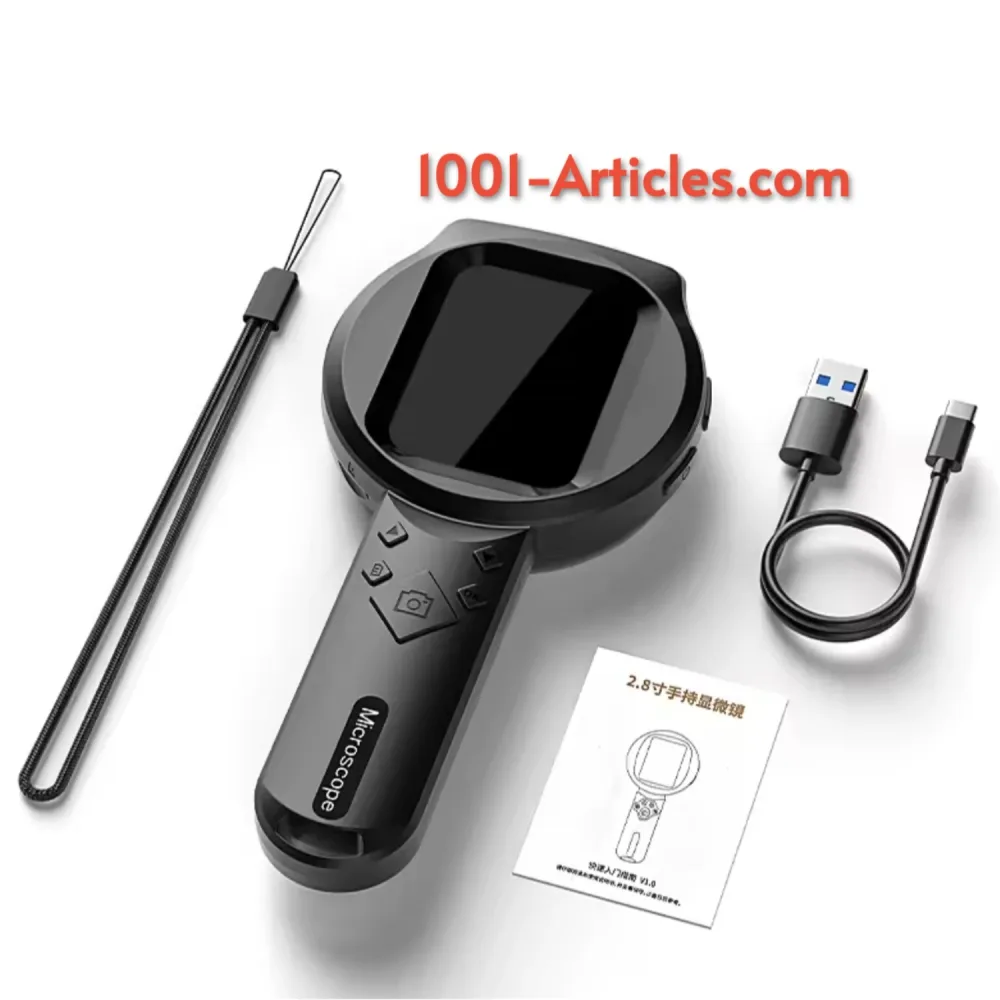 Loupe / Microscope portable numérique IPS 2.8 pouces, HD 1080p, zoom 100X.