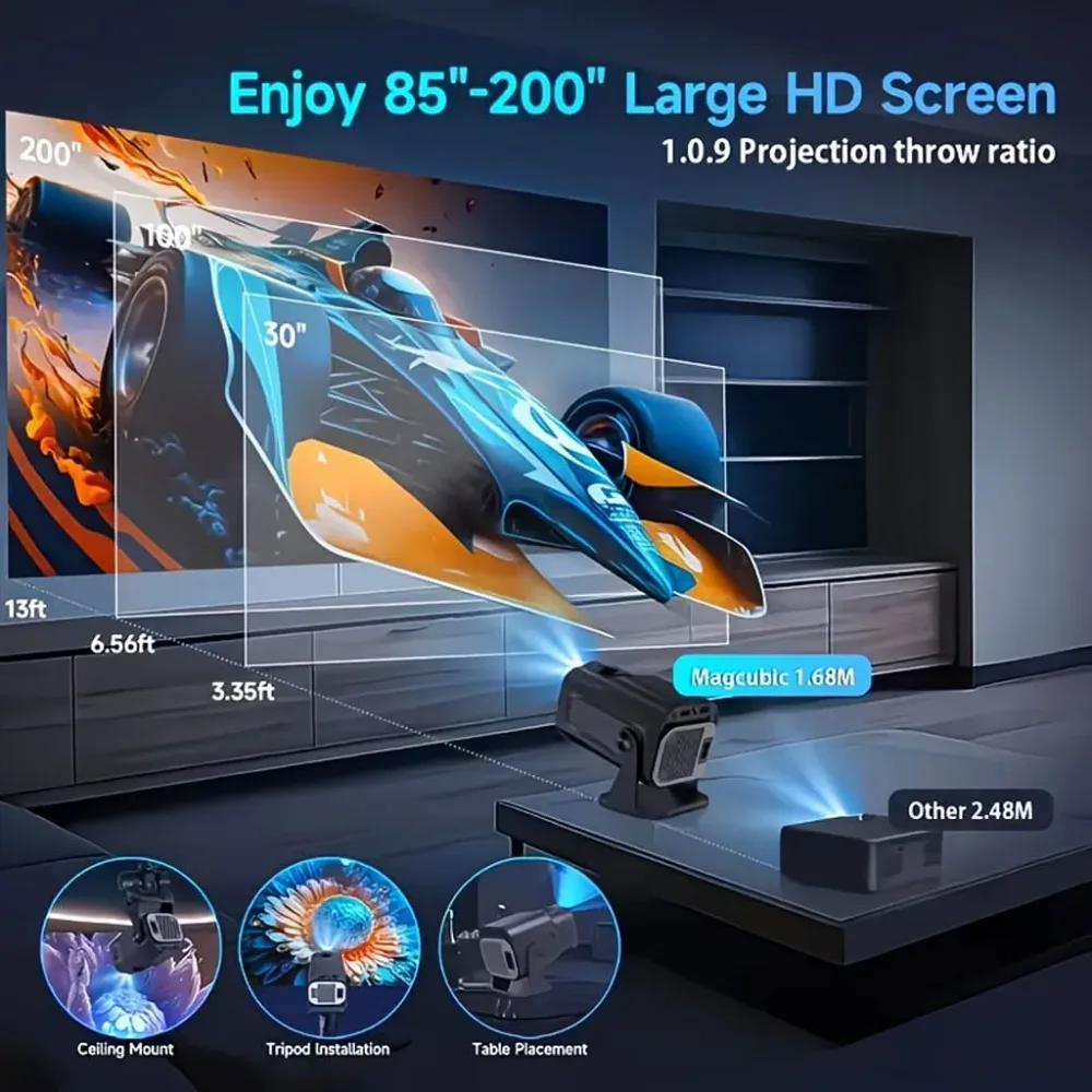 Projecteur portable Full HD HY320 Mini Android 11 WiFi6 et Bluetooth 5.0 - جهاز عرض ذكي