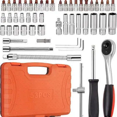Professional Socket Wrench Set (53-Piece) (مجموعة مفتاح ربط محترفة 53 قطعة)