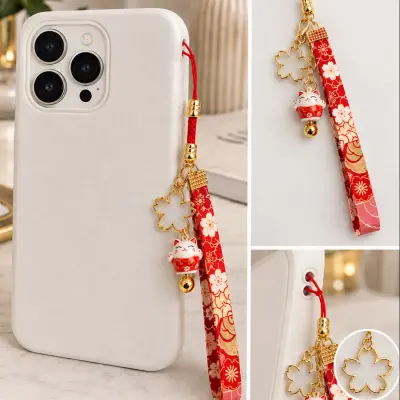 Sangles pour téléphone, chat, souriant