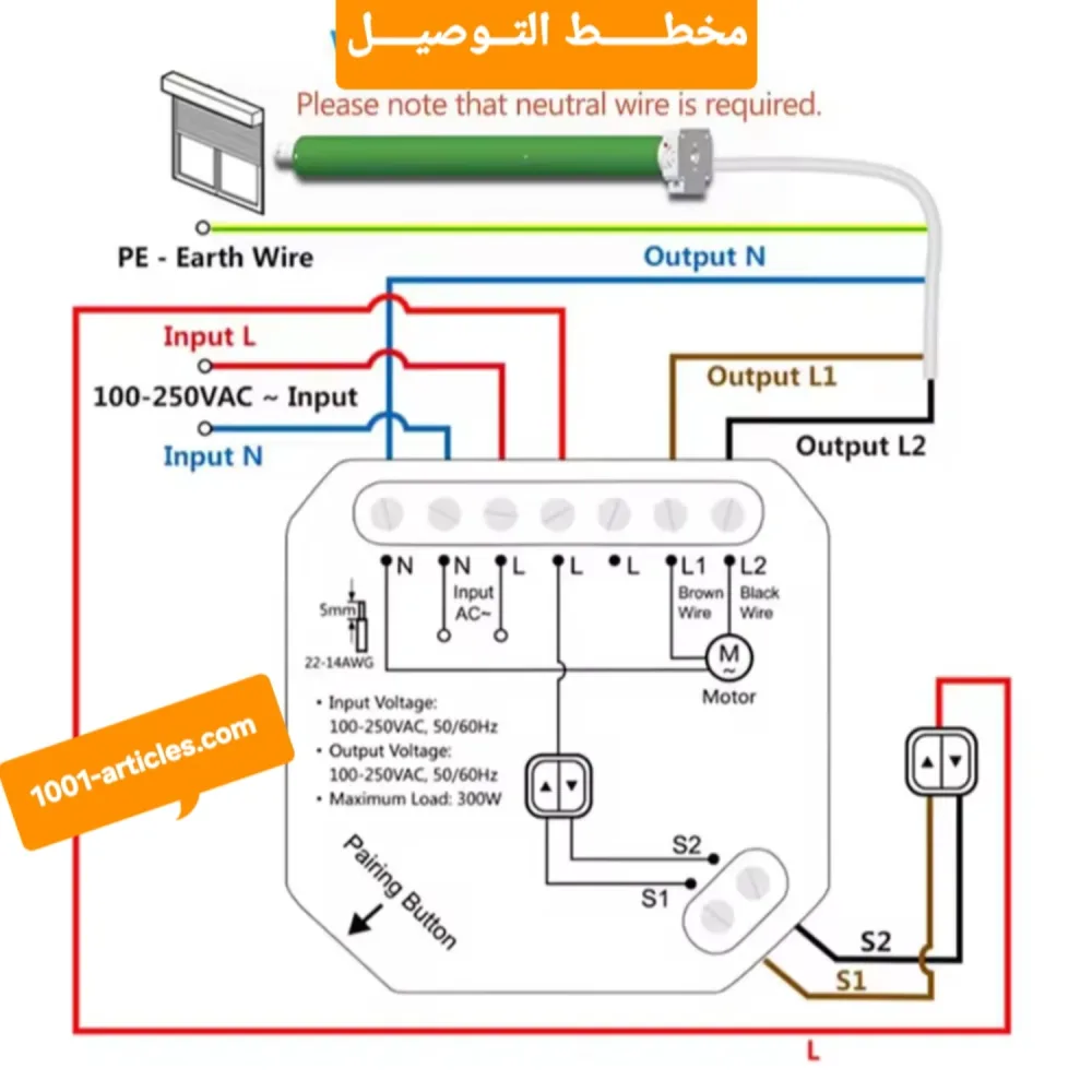 Switch avec Télécommande RF Tuya Smart Contrôle des Volets Roulants
