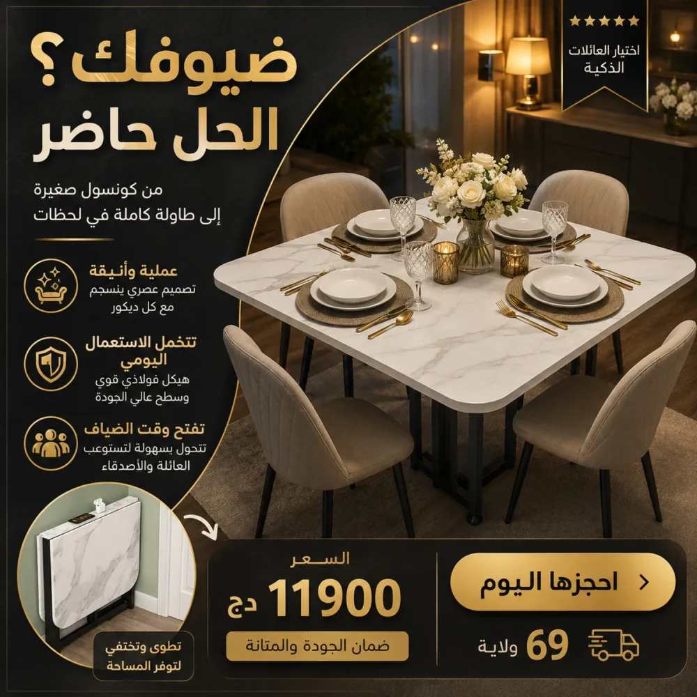 طاولة طعام قابلة للطي – Foldable Dining Table