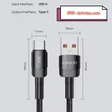 Cable Original Toocki PD 100W 6A USB-Type C
