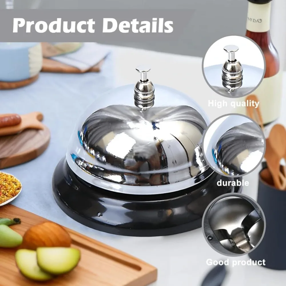 Mini Sonnette d'Appel en Métal Antirouille pour Bureau – جرس نداء معدني صغير مقاوم للصدأ للمكتب