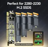 JEYI M.2 NVMe to PCle 5.0 Expansion Card PCle X4/X8/X16 Card 128Gbps Backward Compatible with PCle 4.0/3.0 for Win/Linux/Moc Os