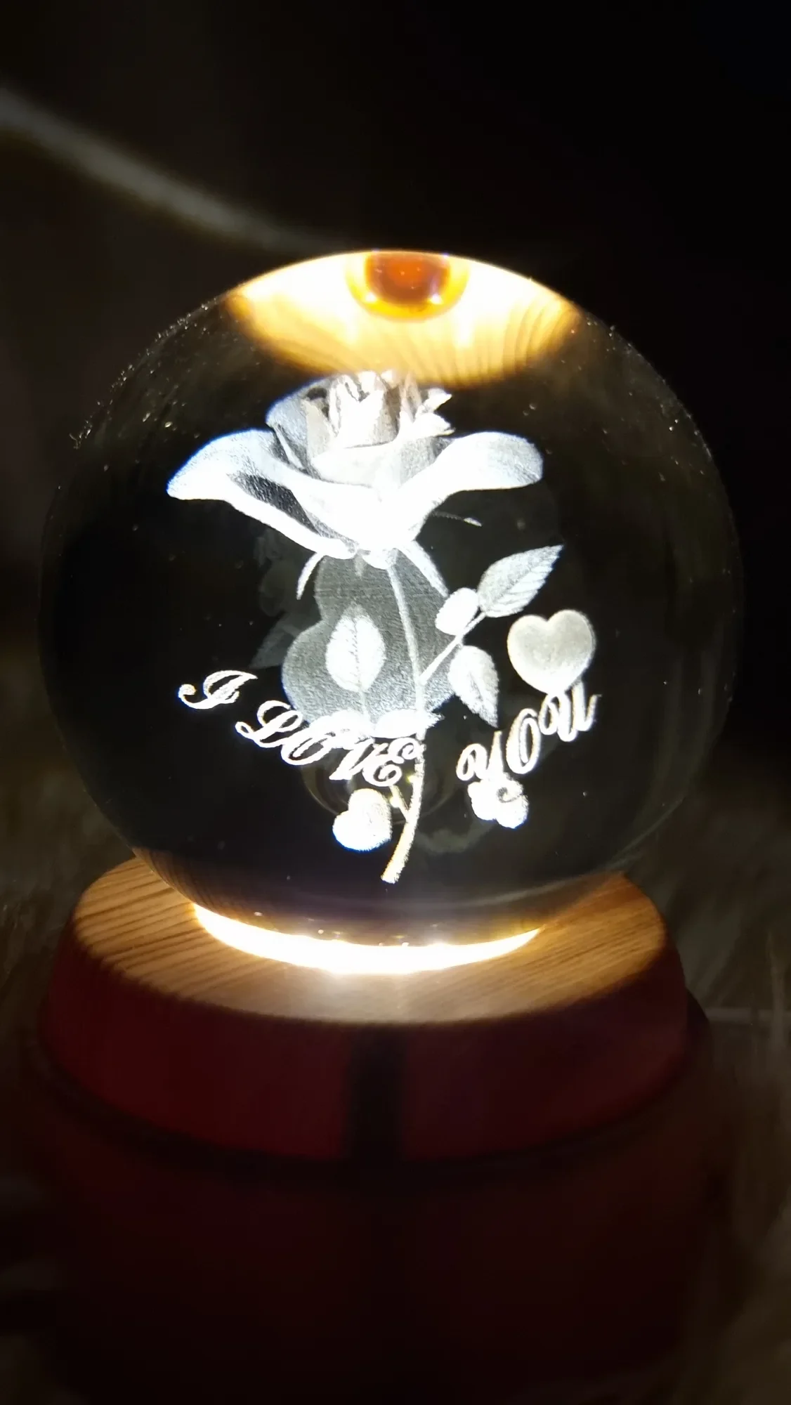 Veilleuse boule de cristal 🔮 3D " 9cm "