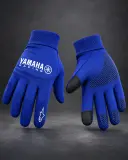 Gants de Moto Yamaha Racing Bleus avec Grip Antidérapant et Doigts Tactiles