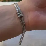 Bracelet argenté triple chaîne